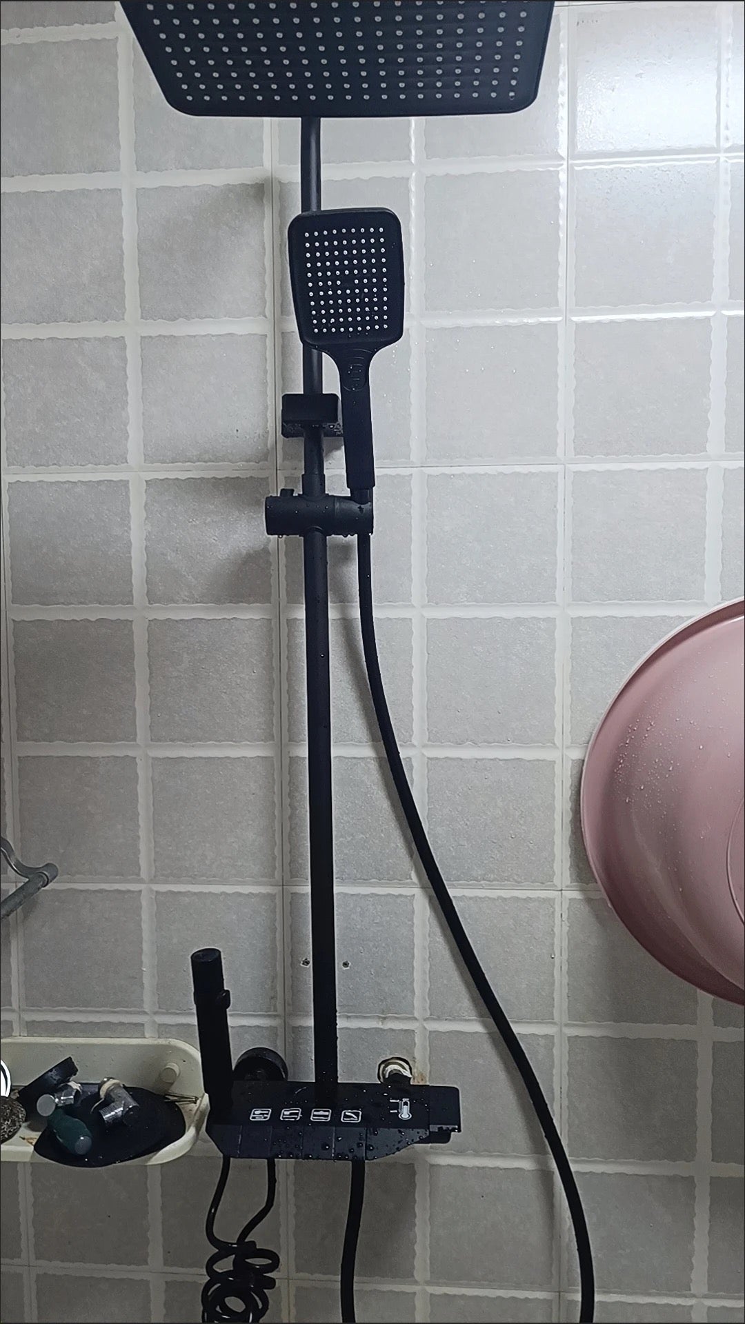 Ensemble de pommeau de douche en cuivre véritable